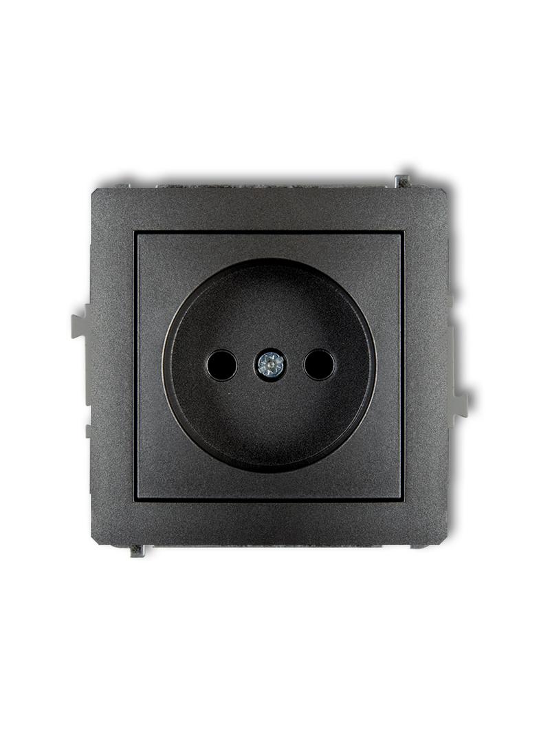 DECO Mechanizm gniazda pojedynczego bez uziemienia 2P (przesłony torów prądowych) grafitowy
