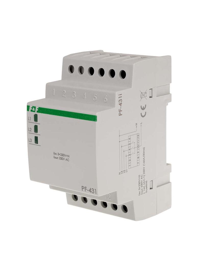 Automatyczny przełącznik faz z fazą priorytetową przekaźnik inrush (160A/20ms) PF-431i F&F