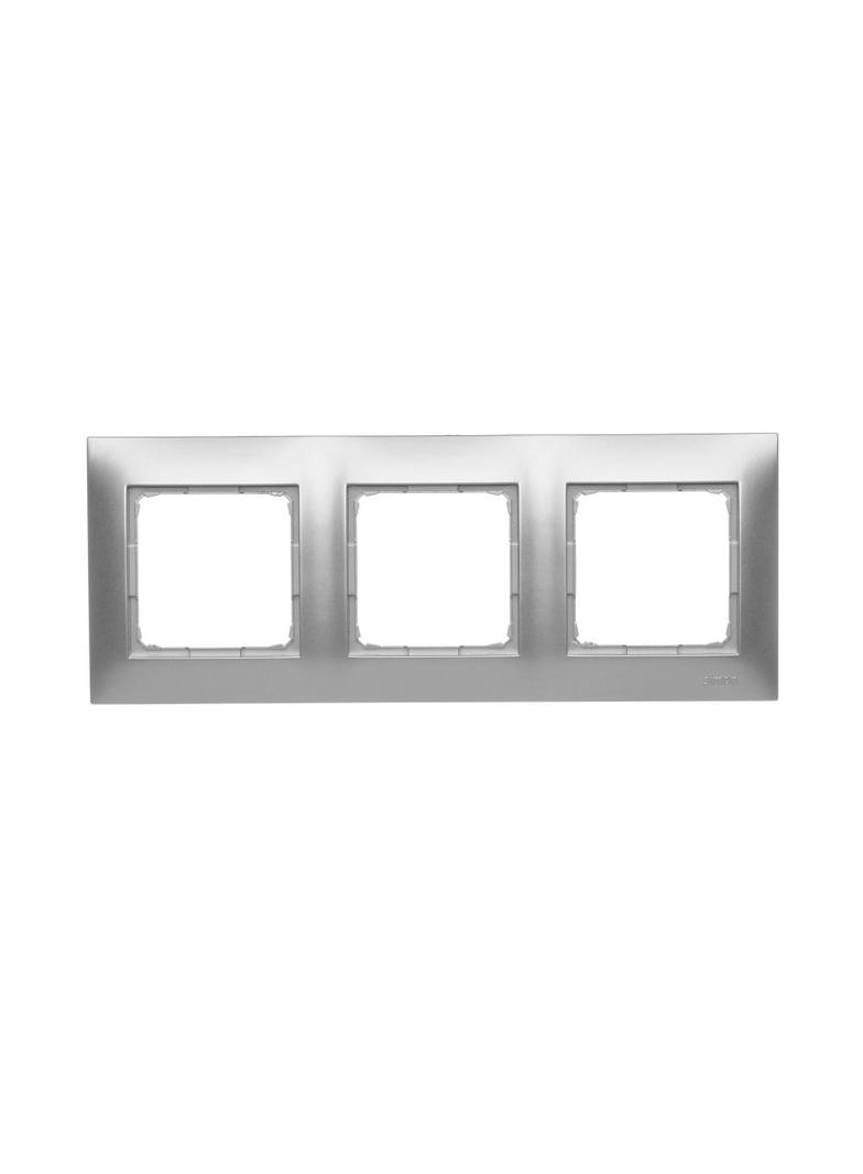 Simon 54 ramka potrójna srebrny mat metal DR3/43 KONTAKT