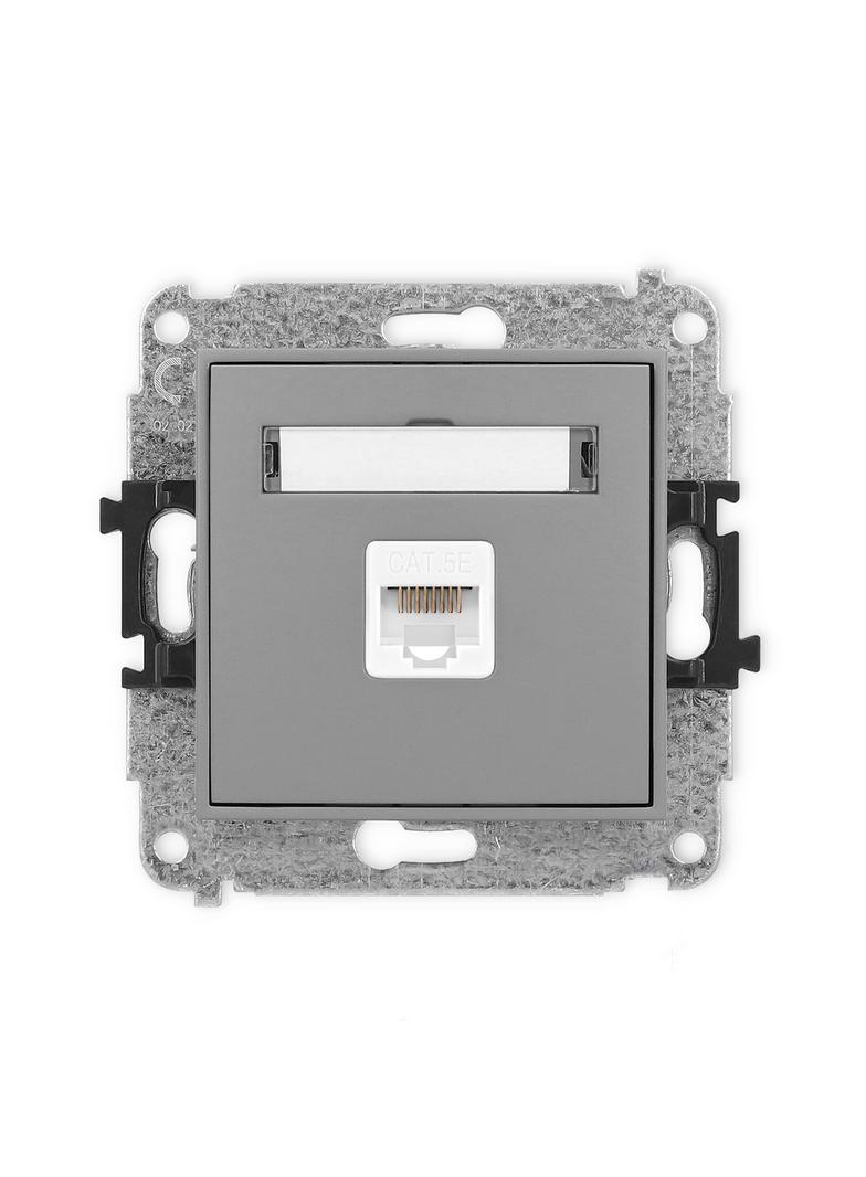 ICON Mechanizm gniazda komputerowego pojedynczego 1xRJ45, kat. 5e, 8-stykowy szary mat