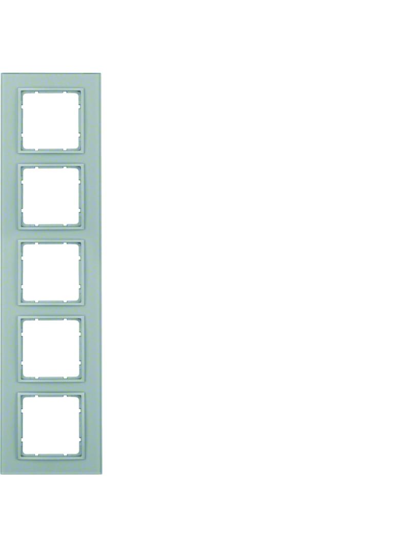 BERKER B.7 Ramka pięciokrotna szkło aluminium/alu mat lakierowana 10156414 HAGER