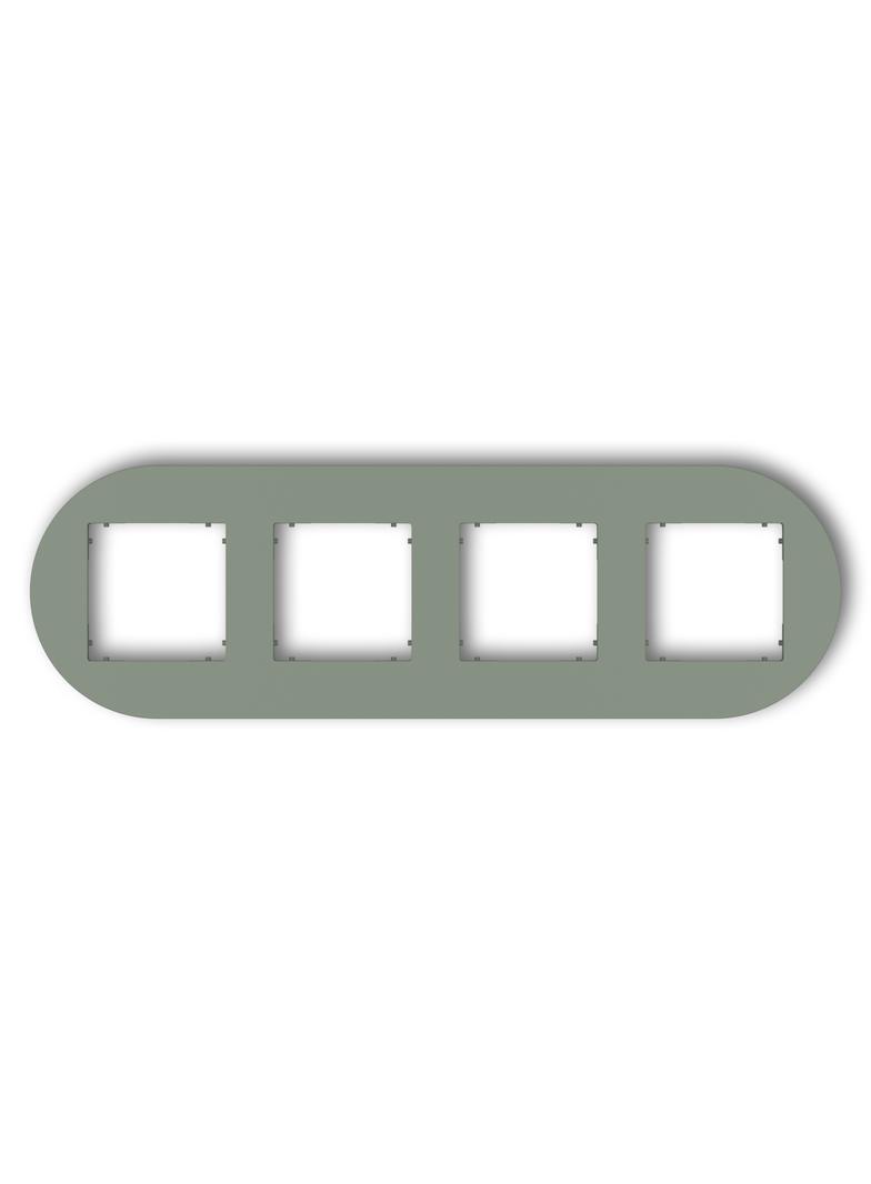 MINI Ramka uniwersalna poczwórna okrągła z tworzywa szałwiowy