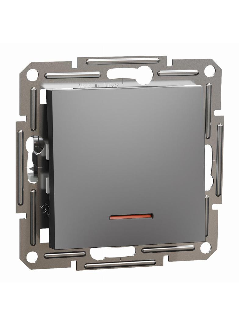 Asfora, łącznik schodowy, bez ramki, z podświetleniem, antracyt