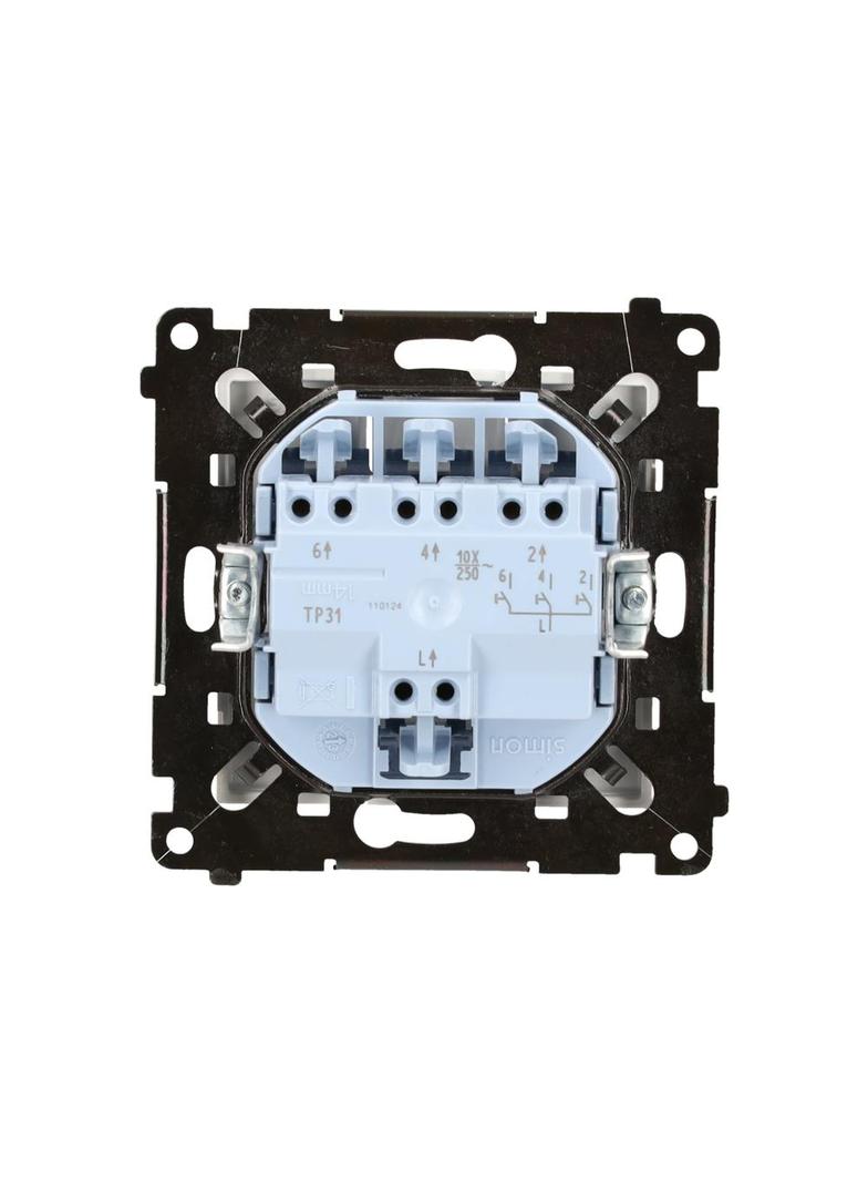 Simon 55 Przycisk zwierny potrójny szybkozłączka Biały mat