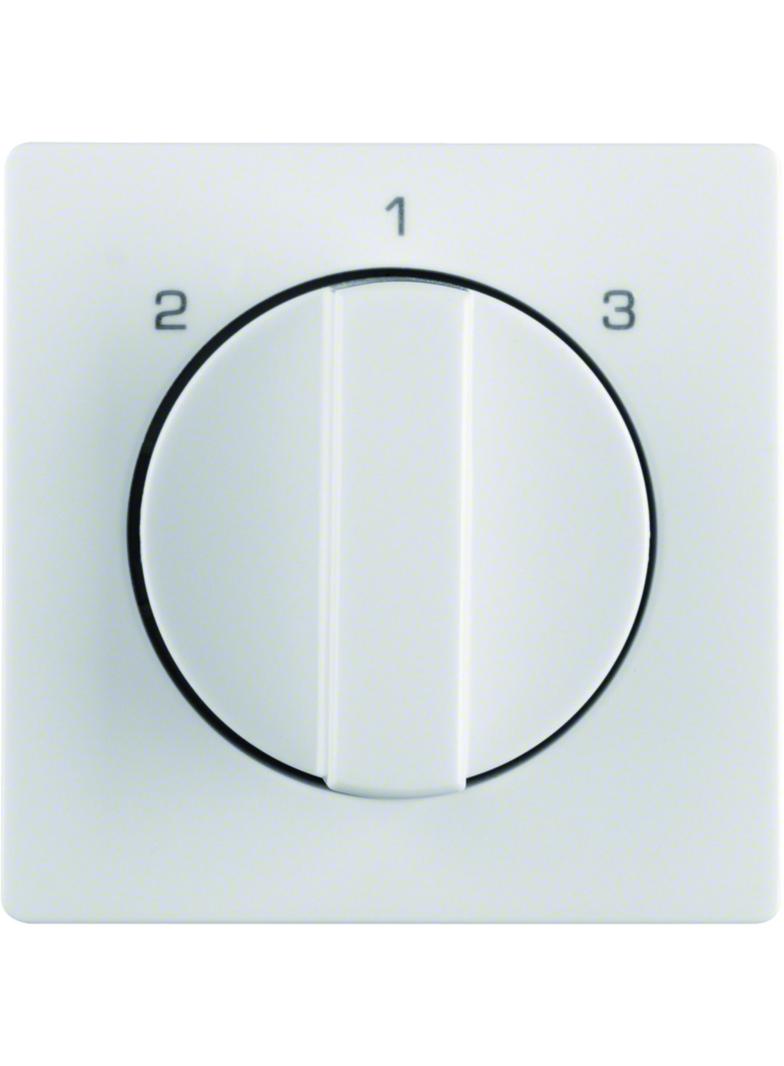 BERKER Q.x Płytka czołowa z pokrętłem do łącznika trójpozycyjnego bez pozycji 0 biały aksamit 108460