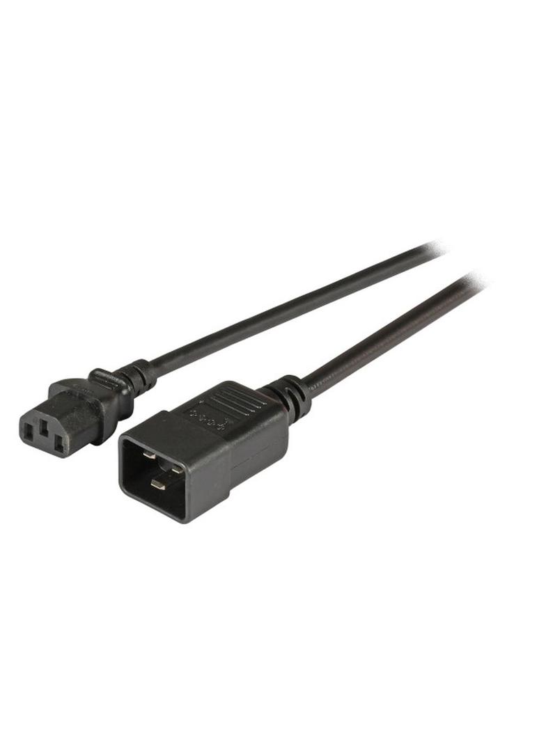 Przedłużacz C20 180° - C13 180° 1,8m czarny