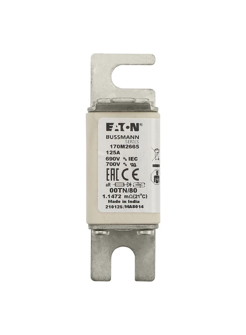 125A 690V aR 00TN/80 TYPE T IND. FUSE Wkładka szybka 125A AC 690V DIN 00 aR DIN IEC nieizol 170M2665