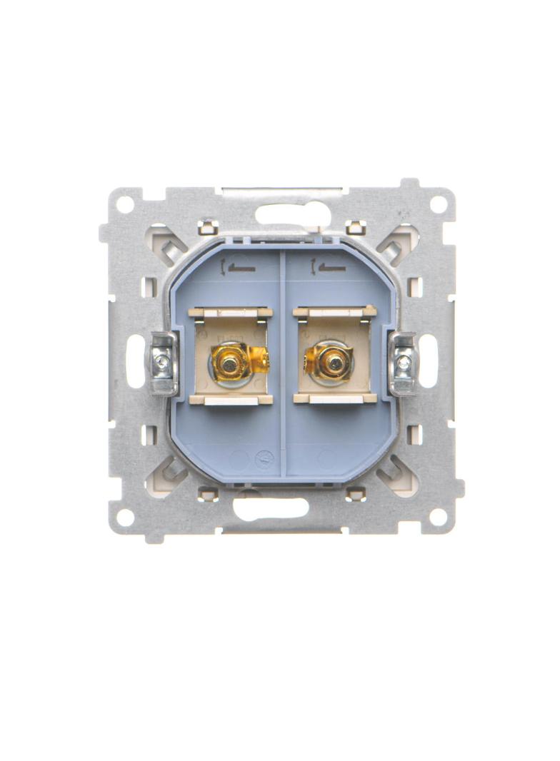 Simon 55 Gniazdo głośnikowe pojedyncze Przekrój przewodów dla wyjścia do 6 mm2 Szampański mat TGL.01/144 KONTAKT