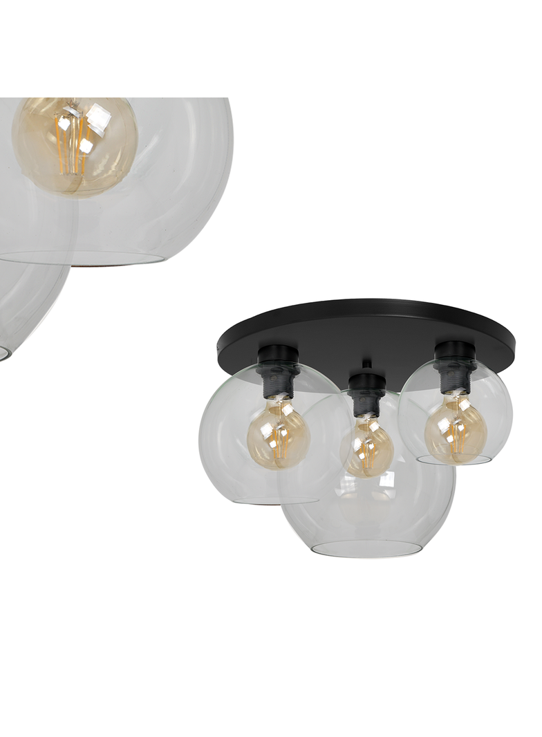 plafon Sofia Clear 3xE27 czarny MLP6586 Milagro