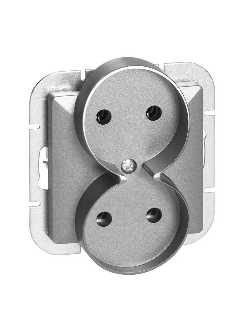 Gniazdo podwójne podtynkowe 2x2P+Z Pearl, 16A, 250V, PT-6 PR, antracyt