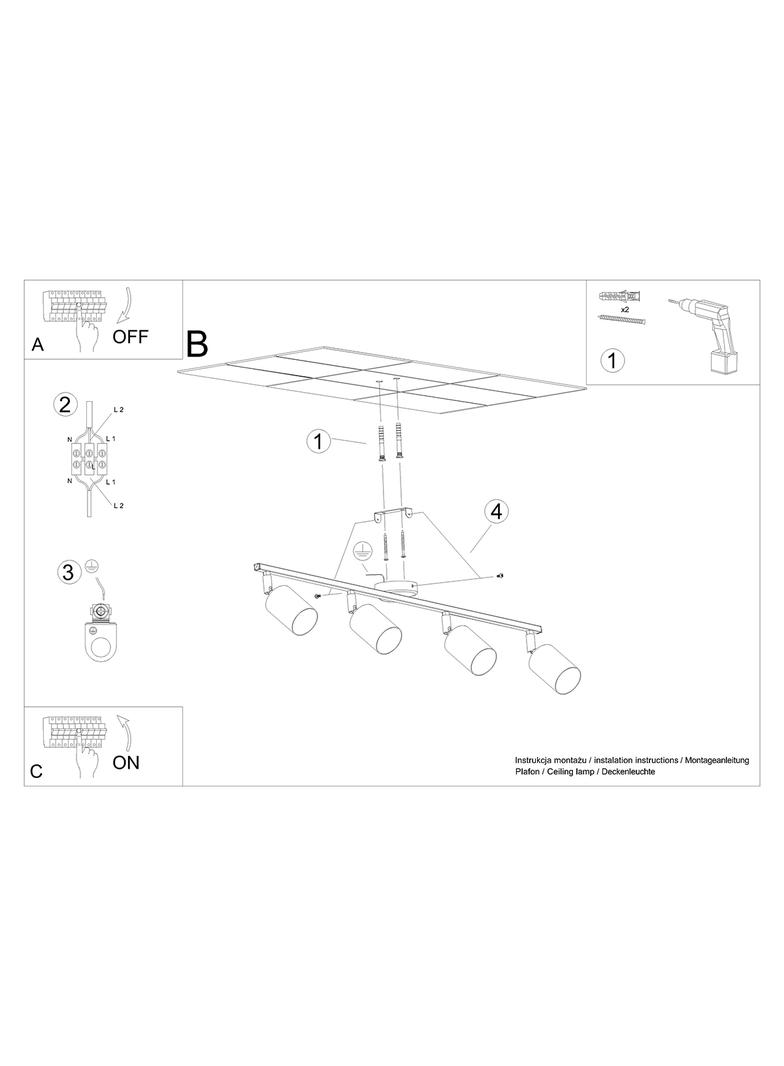 Sollux Plafon LEMMI 4L biały SL.1227