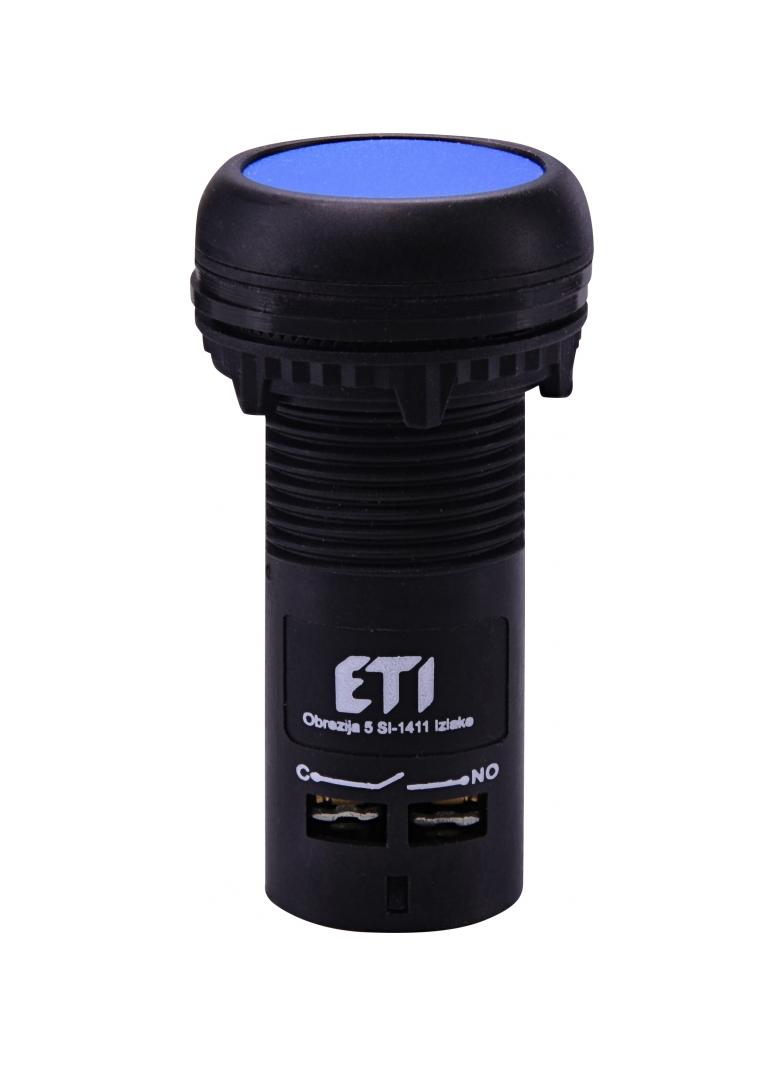 ECF-11-B - Przycisk kompaktowy z guzikiem krytym, 1NO+1NC, Niebieski