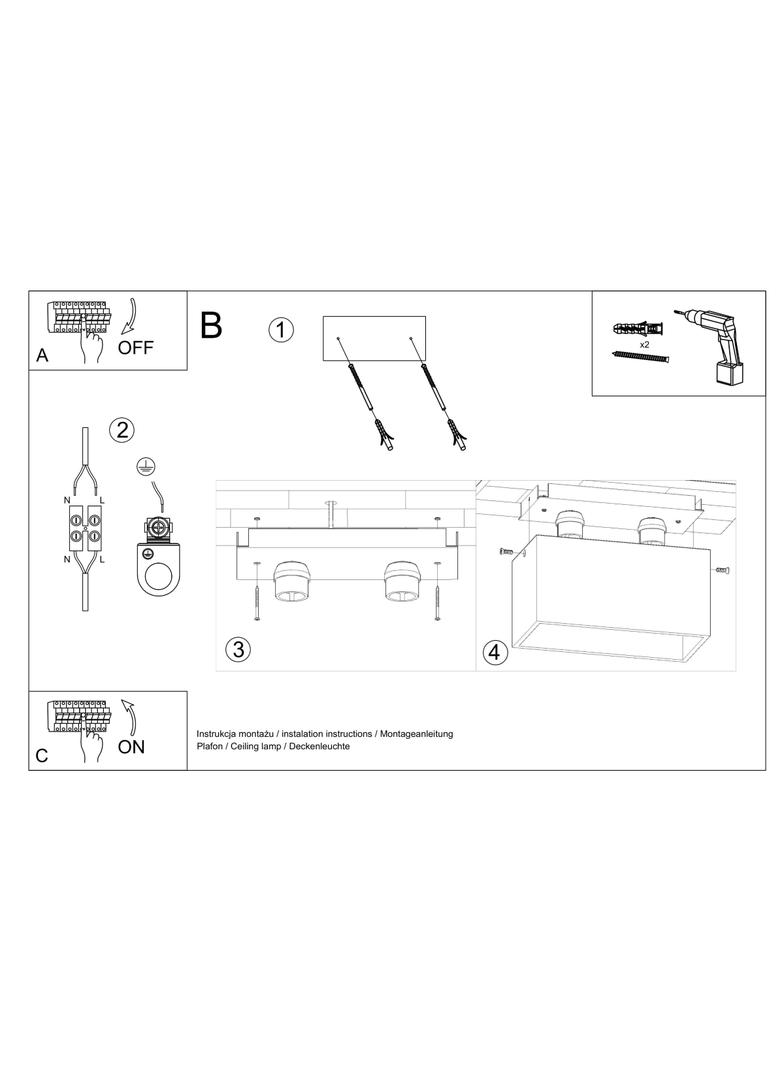 Sollux Plafon QUAD MAXI szary SL.0382