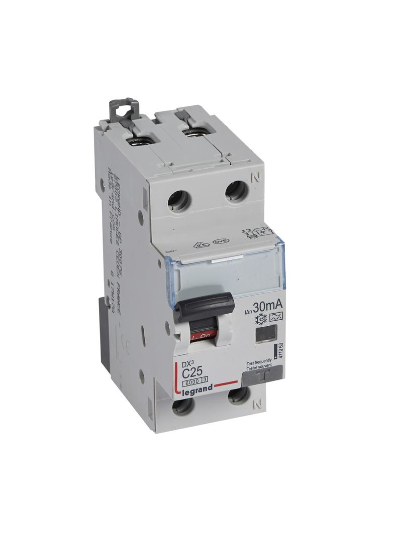 Wyłącznik Różnicowo-Nadprądowy 2P 25A C 0,03A Typa P312 DX3 411063 LEGRAND