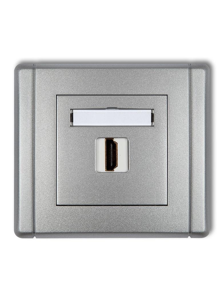 FLEXI Gniazdo pojedyncze HDMI 2.0 srebrny metalik