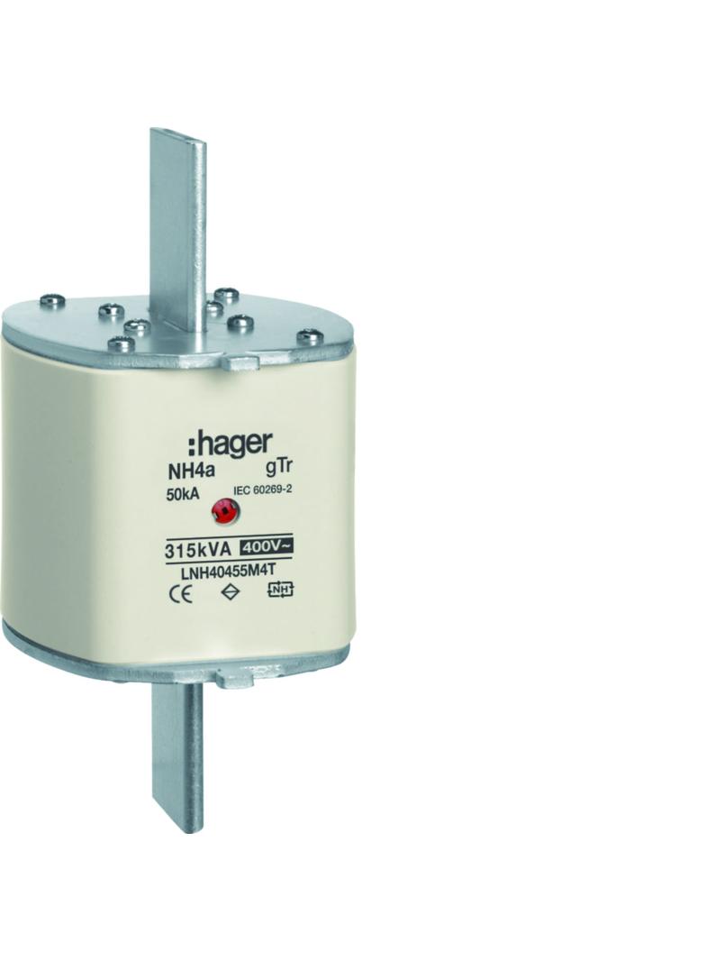 Wkładka bezp. nożowa NH4a wsk.podw. uchwyt nieiz. gTr 455A 400VAC LNH40455M4T HAGER