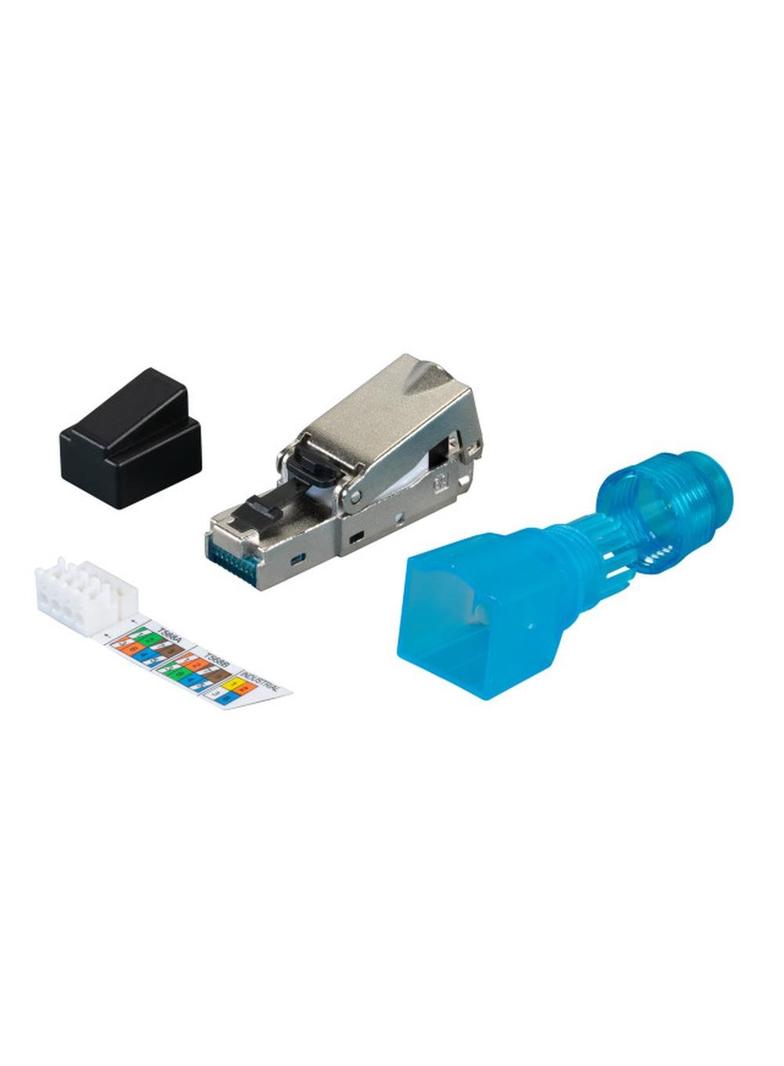 Wtyk RJ45 kat. 6A STP, srebrny