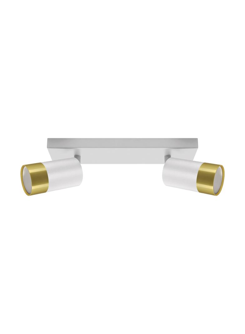 Lampa oprawa ścienno-sufitowa PUZON SPT 2 x max 35 W GU10 2L biały/złoty 04277 IDEUS