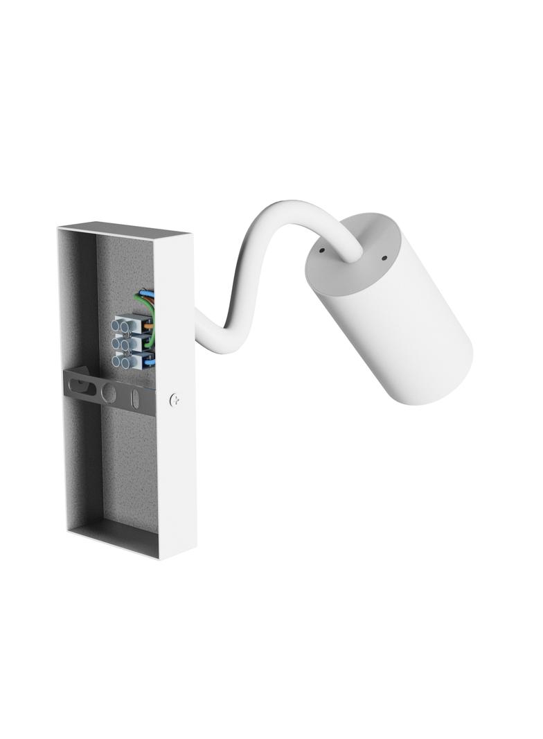 SQUALLA VARIOSA FLEXI SWITCH GU10 KINKIET 230V IP20 55x100x410MM BIAŁY OKRĄGŁA