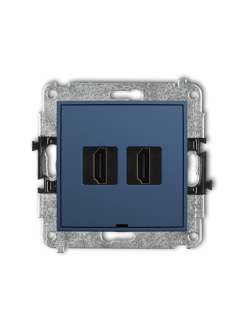 ICON Gniazdo podwójne HDMI 2.0 4K navy blue 64IHDMIBO-4 KARLIK