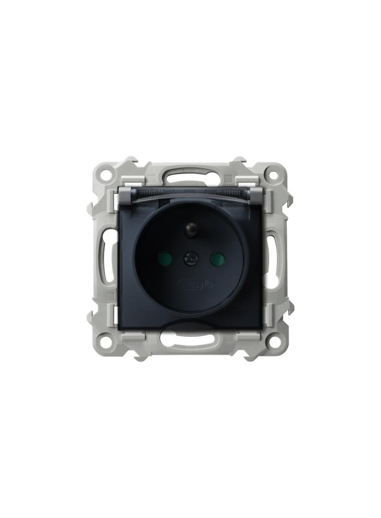 SZAFIR Gniazdo bryzgoszczelne z uziemieniem IP-44 z przesłonami torów prądowych wieczko przezroczyst