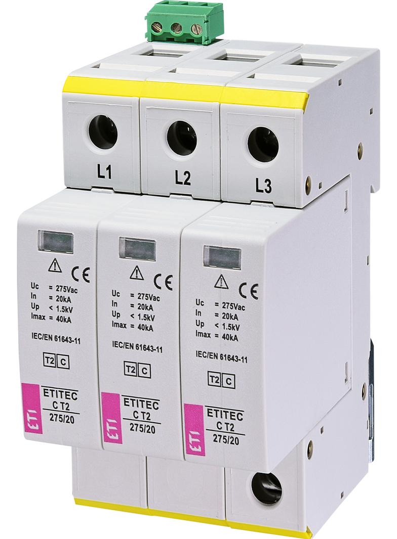 Ogranicznik przepięć T2 (C) TEC C T2 275/20 3+0 RC 002440400 ETI