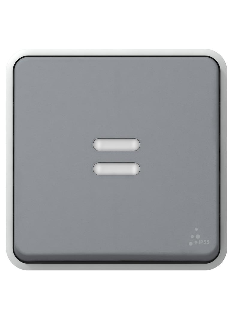 Plexo55 Łącznik Czasowy Podświetlany Szary 230V 069504 LEGRAND