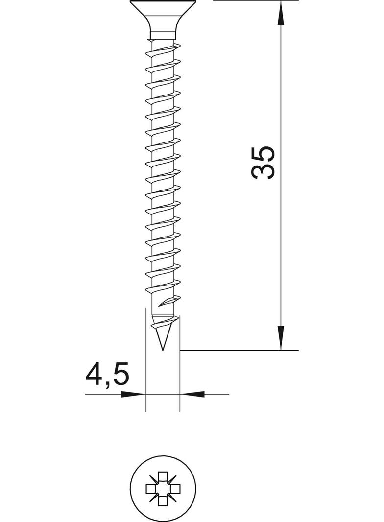 ŚRUBY SPRINT Z ŁB.WPUSZ.4,5X35