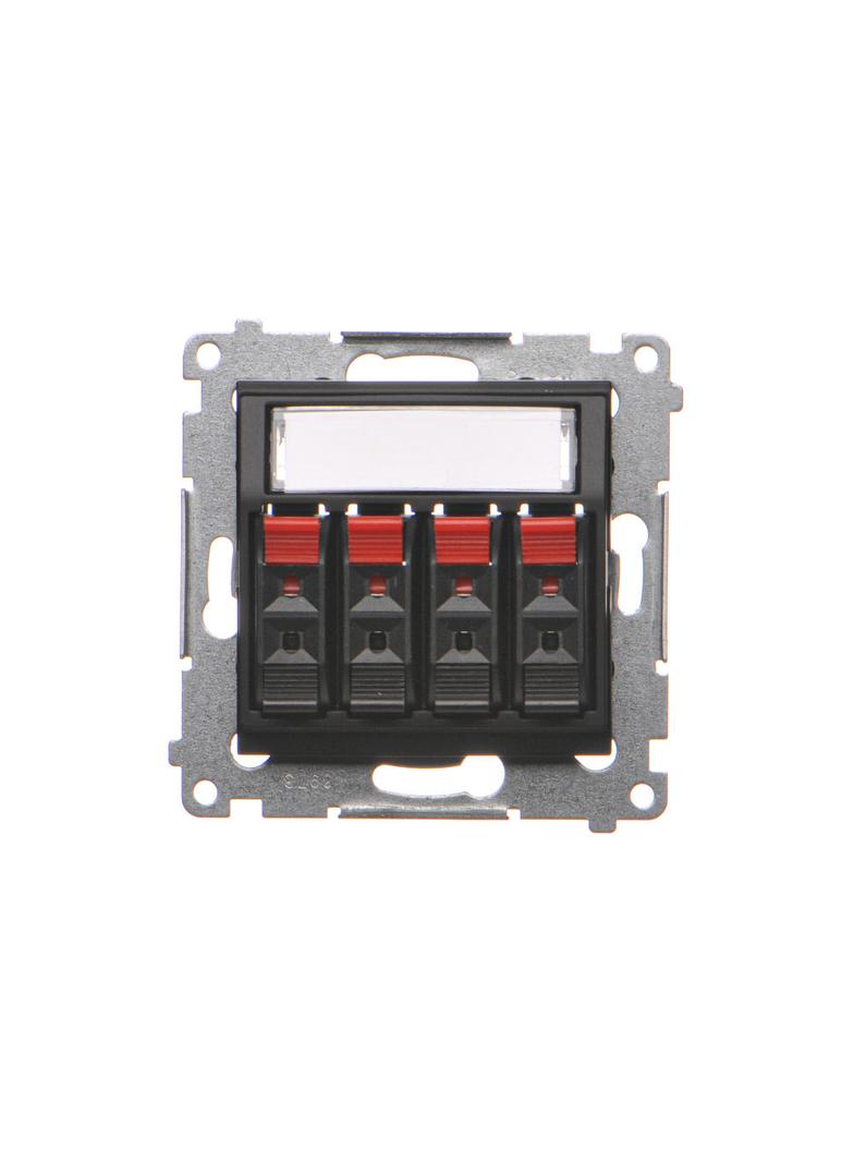 Simon 54 Gniazdo głośnikowe 4-krotne Przekrój przewodów dla wejścia i wyjścia 25 mm2 czarny