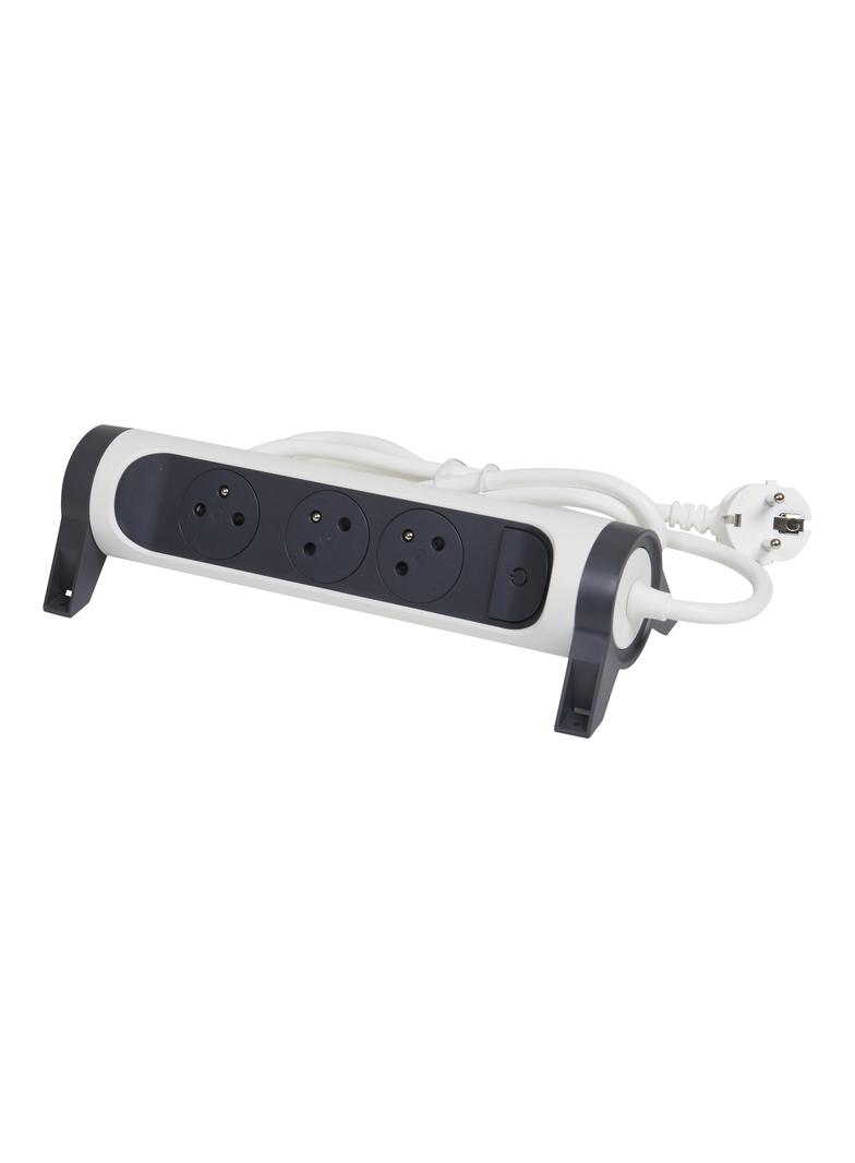 PRZEDŁUŻACZ PREMIUM, OBROTOWY, 3X2P+Z, Z PRZEWODEM 3.0 METRA 3X1.5 MM2 - BIAŁY/GRAFITOWY, Legrand