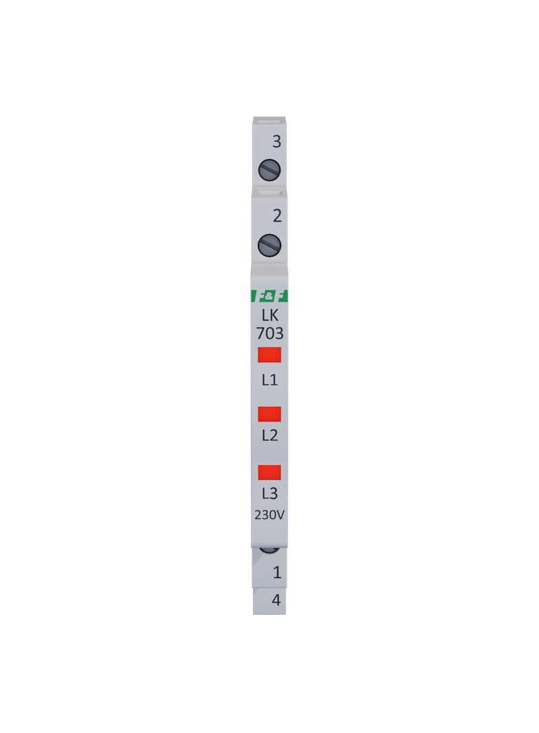 Lampka kontrolna zasilania 1/3S 3xLED czerwona LK-703R F&F