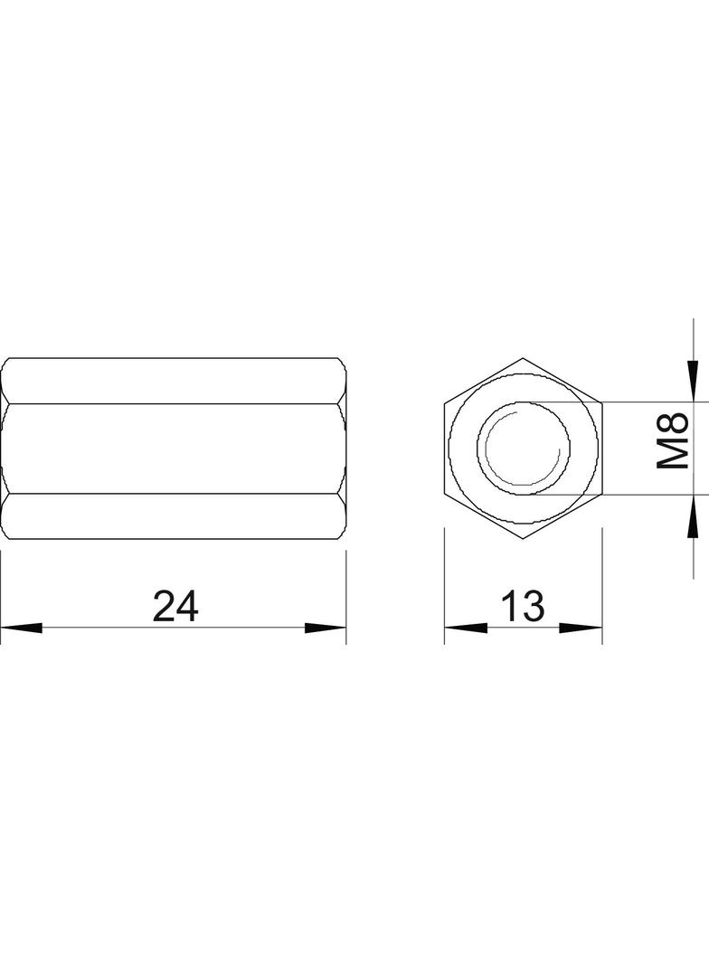 MUFA ŁĄCZENIOWA M8X30MM OC.G.
