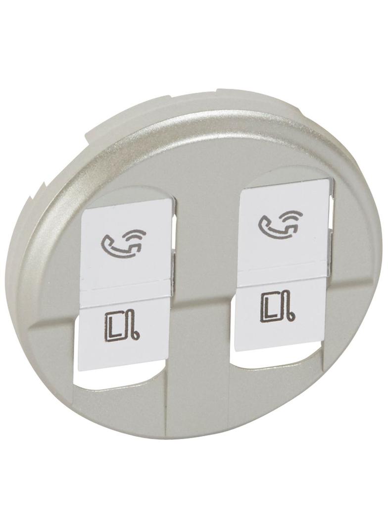 CELIANE - PLAKIETKA DO GNIAZD PODWÓJNYCH RJ45 TYTANOWA, Legrand