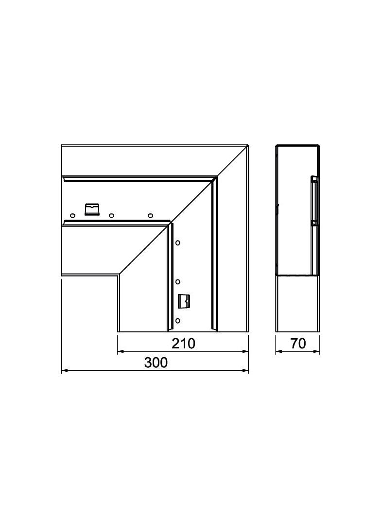 GS-AFF70210RW, Naroże płaskie 70X210 CZ.B.