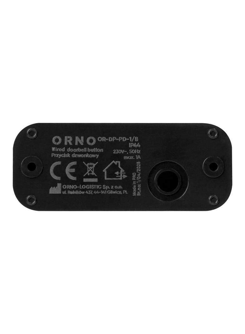 Przycisk dzwonkowy przewodowy, czarny