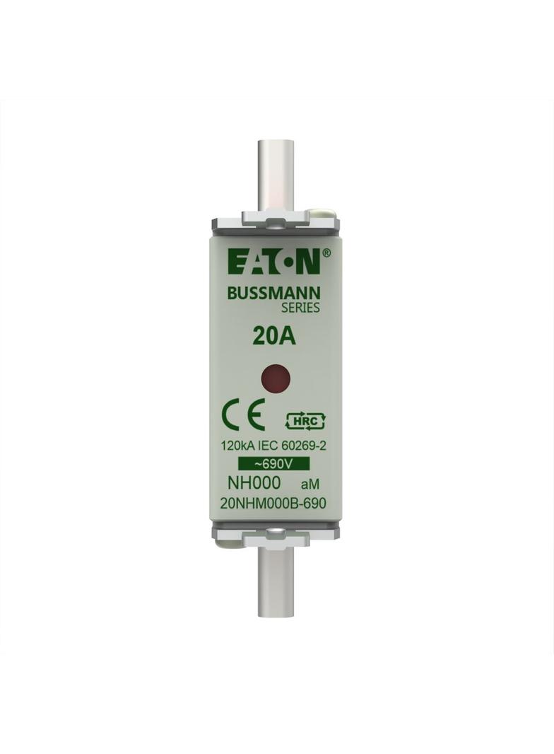 NH FUSE 20AMP 690V aM SIZE 000 Wkładka NH000 20A 690V AM podwójny wskaźnik 20NHM000B-690 EATON