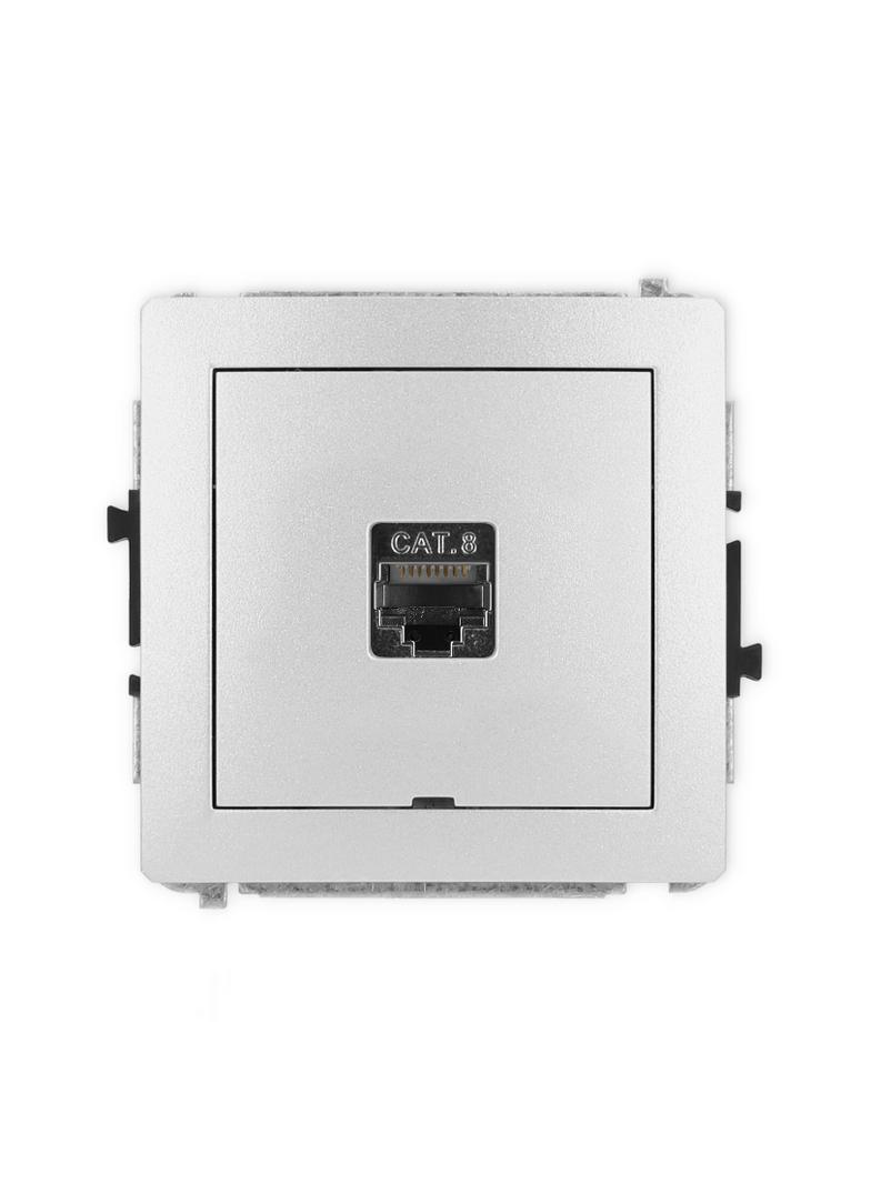 DECO Mechanizm gniazda komputerowego pojedynczego 1xRJ45, kat. 8, ekranowany, 8-stykowy, bez pola op