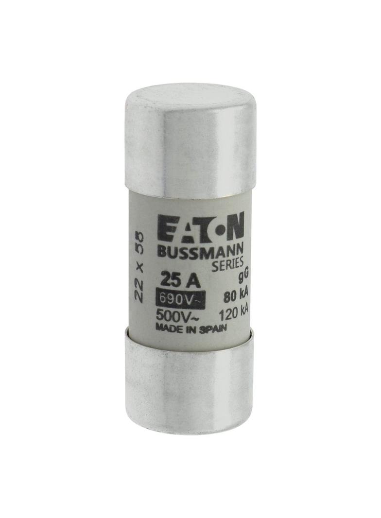 CYLINDRICAL FUSE 22 x 58 25A GG 690V AC Wkładka cylindryczna 22 x 58mm 25A GG 690V AC C22G25 EATON