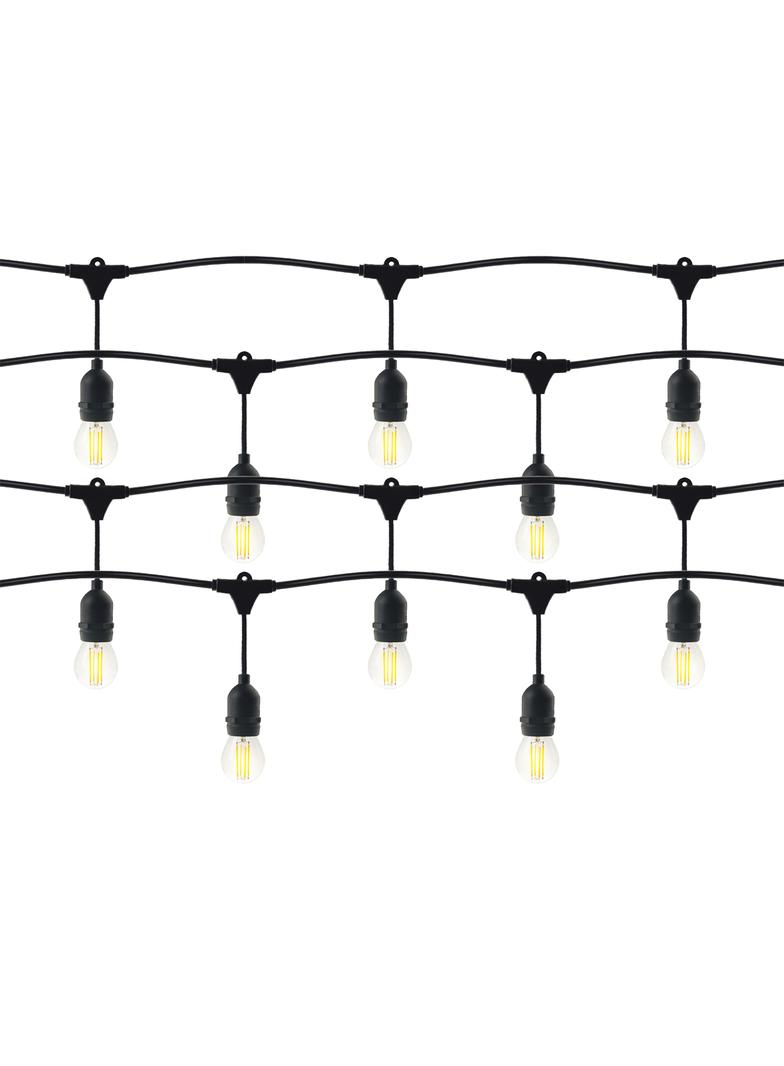 Zestaw girlanda oświetleniowa 10 m IP44 czarna + 10 żarówek LED 1W E27 3000K LG-1/10M/E27/3 ORNO