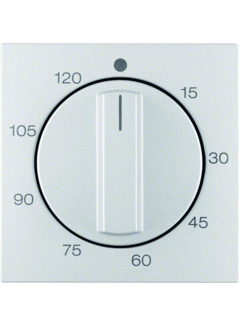 BERKER B.Kwadrat/B.7 Płytka czołowa z pokrętłem Regulator mechanizm łącz. czas. 120 min aluminium mat lakierowana 16331404 HAGER