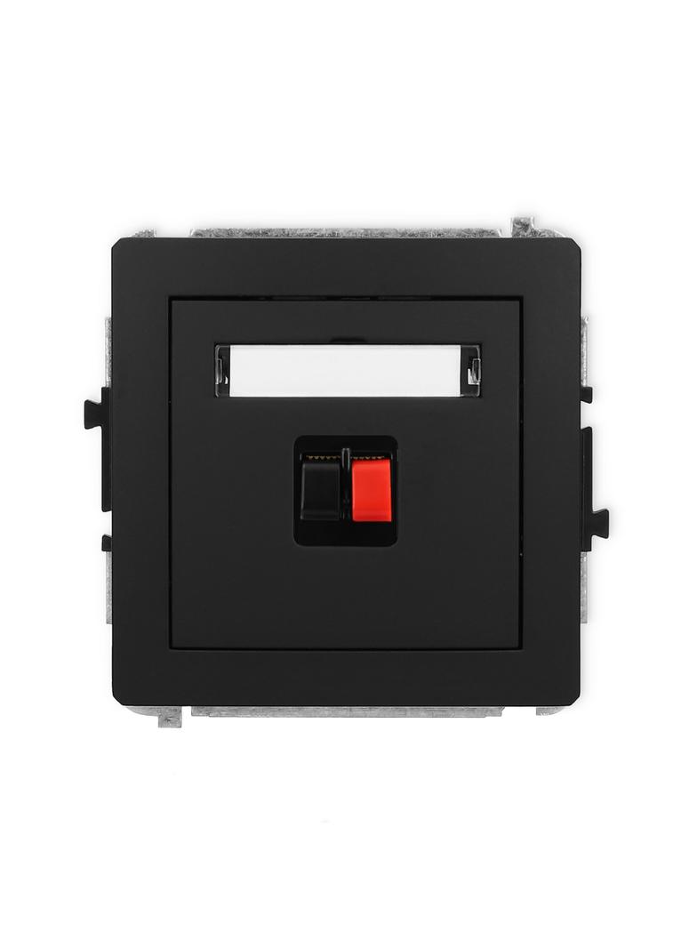 DECO Mechanizm gniazda głośnikowego pojedynczego czarny mat