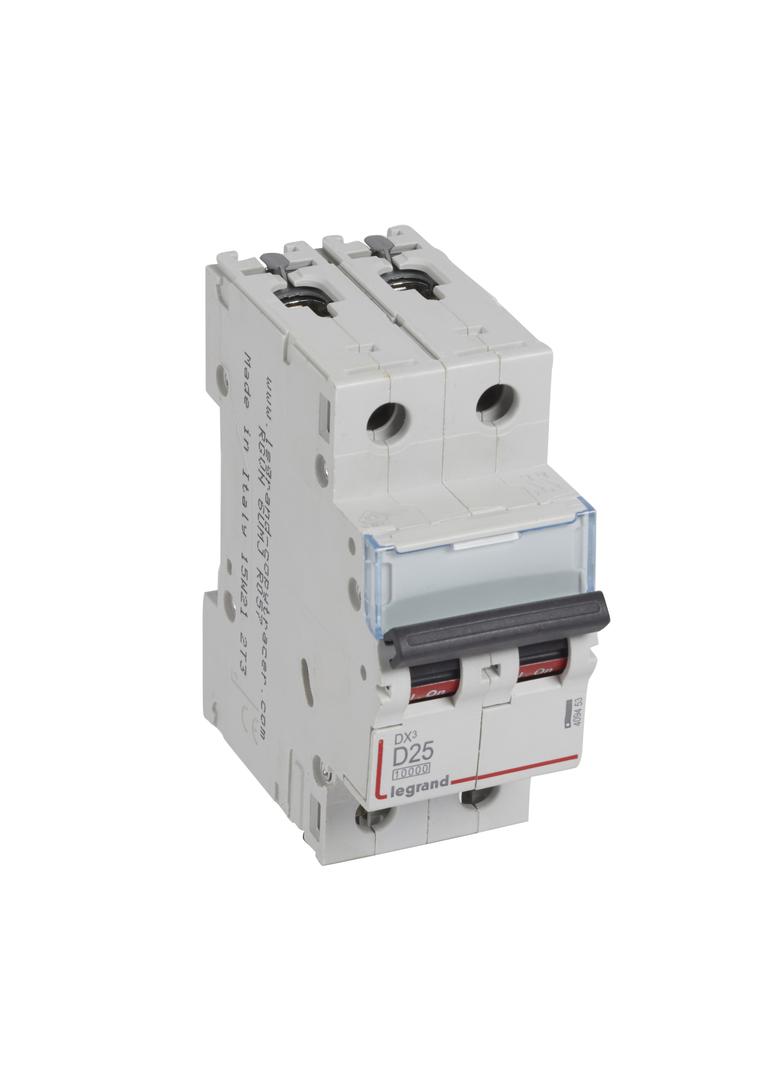 WYŁĄCZNIK NADPRĄDOWY S 312 2P D 25A 10000A SERII DX3, Legrand