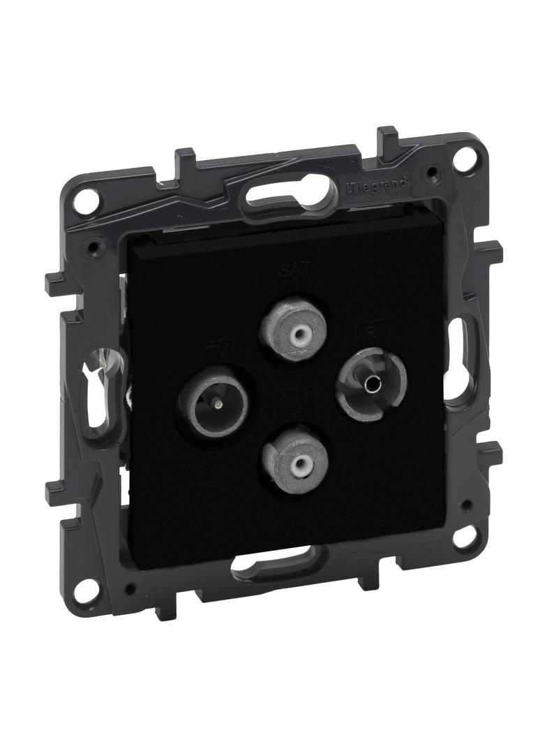 Niloe Step - gniazdo TV-R-SAT-SAT końcowe do instalacji typu gwiazda, 2 przewody 1,5 dB- kolor czarn