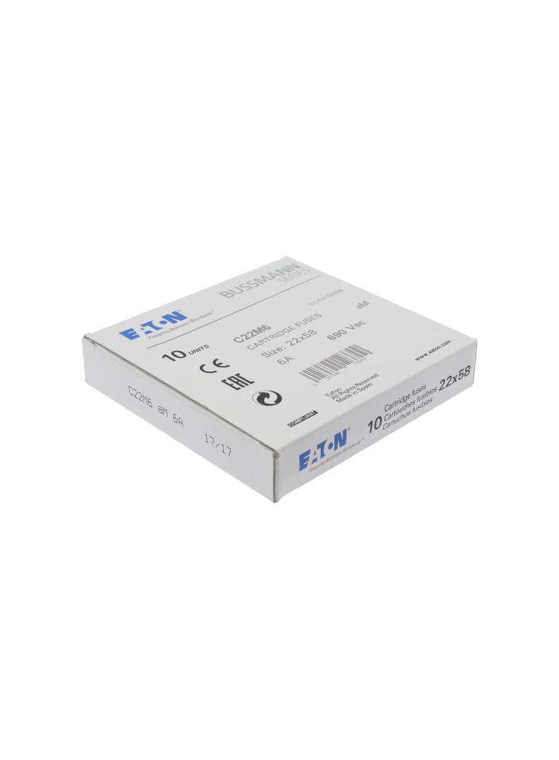 CYLINDRICAL FUSE 22 x 58 6A AM 690V AC Wkładka cylindryczna 22 x 58mm 6A AM 690V AC C22M6 EATON