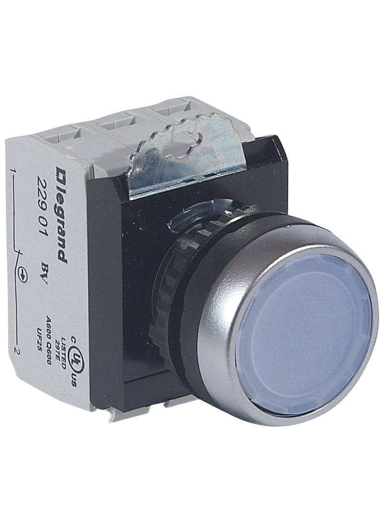 OSMOZ KOMPLET Z PODŚWIETLENIEM - GŁÓWKA PŁASKA BIAŁA 24 V + UCHWYT + 1R+1Z, Legrand