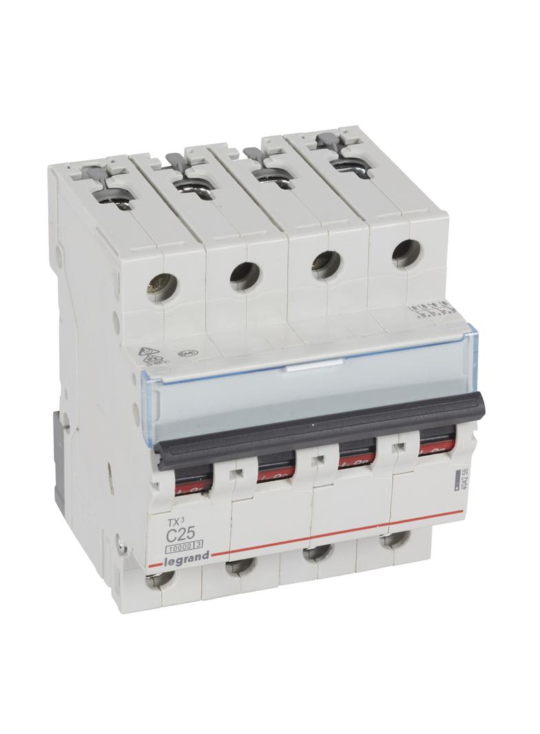 WYŁĄCZNIK NADPRĄDOWY S 314 4P C 25A 10000A SERII TX3, Legrand