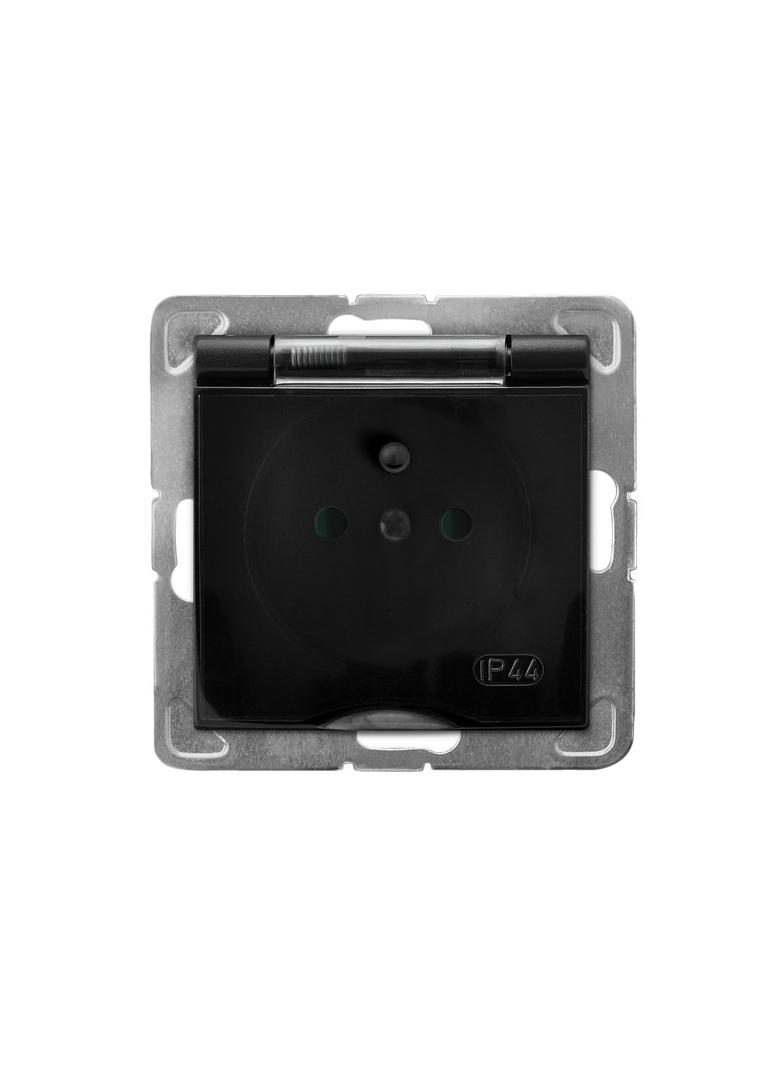 IMPRESJA Gniazdo bryzgoszczelne z uziemieniem IP-44 z przesłonami torów prądowych wieczko przezroczy
