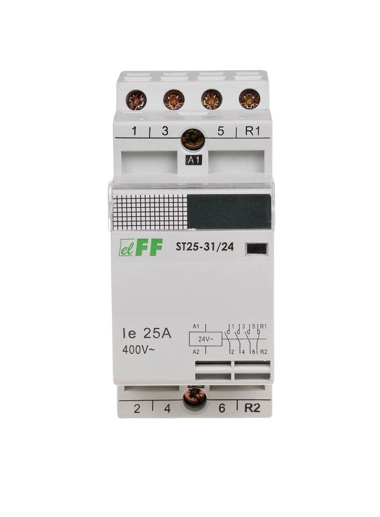 Stycznik modułowy, montaż na szynie styki 3NO+1NC, 25A