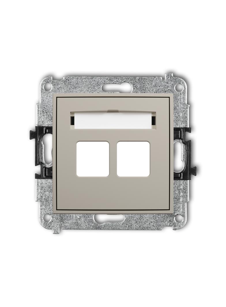 ICON Gniazdo multimedialne podwójne bez modułu (standard Keystone) taupe 60IGM-2P KARLIK