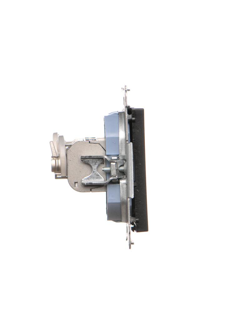 Simon 55 Gniazdo komputerowe podwójne RJ45 kategoria 6 ekranowane z przesłoną przeciwkurzową Czarny